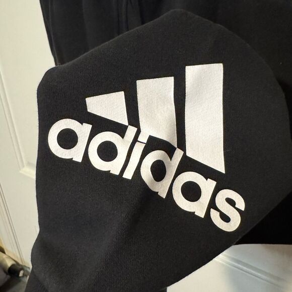 Adidas Black Track Pants with Tapered Fit and Logo - Picture 5 of 8
